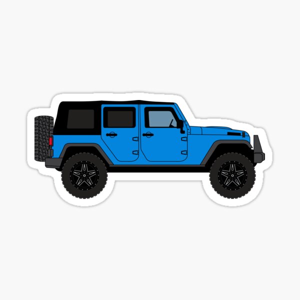 Artikelvorschau, Offroad 4-Türer Softtop – rechte Seite blau entworfen und verkauft von BlueSkyTheory.