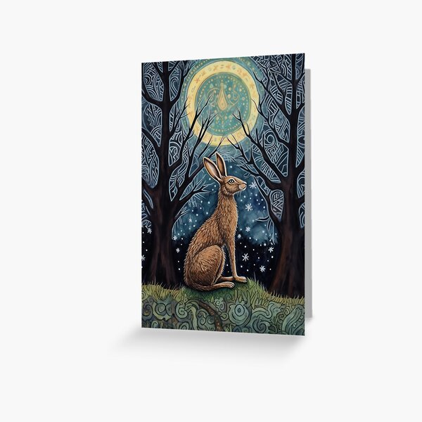 Item preview, Liebre, Liebre Pagana, Arte Pagano, Luna, Animal, designed and sold by thewandswant.