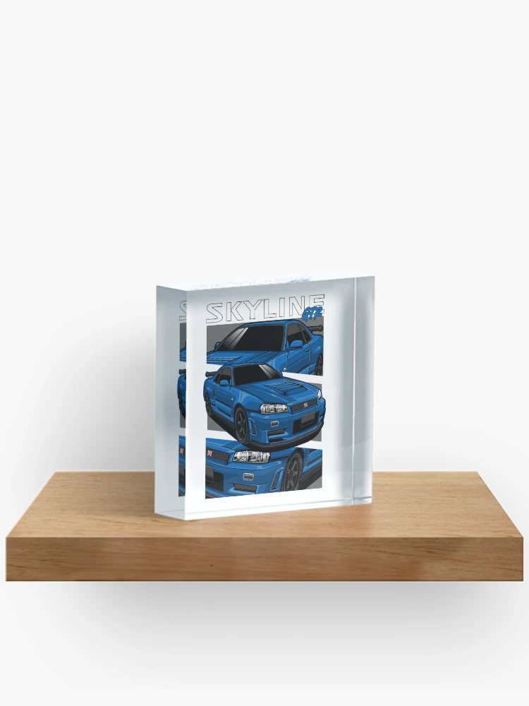 Thumbnail 2 von 5, Acrylblock, Nissan Skyline GTR Blue designt und verkauft von vektoranda.