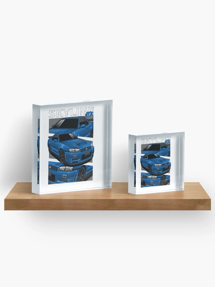 Thumbnail 3 von 5, Acrylblock, Nissan Skyline GTR Blue designt und verkauft von vektoranda.