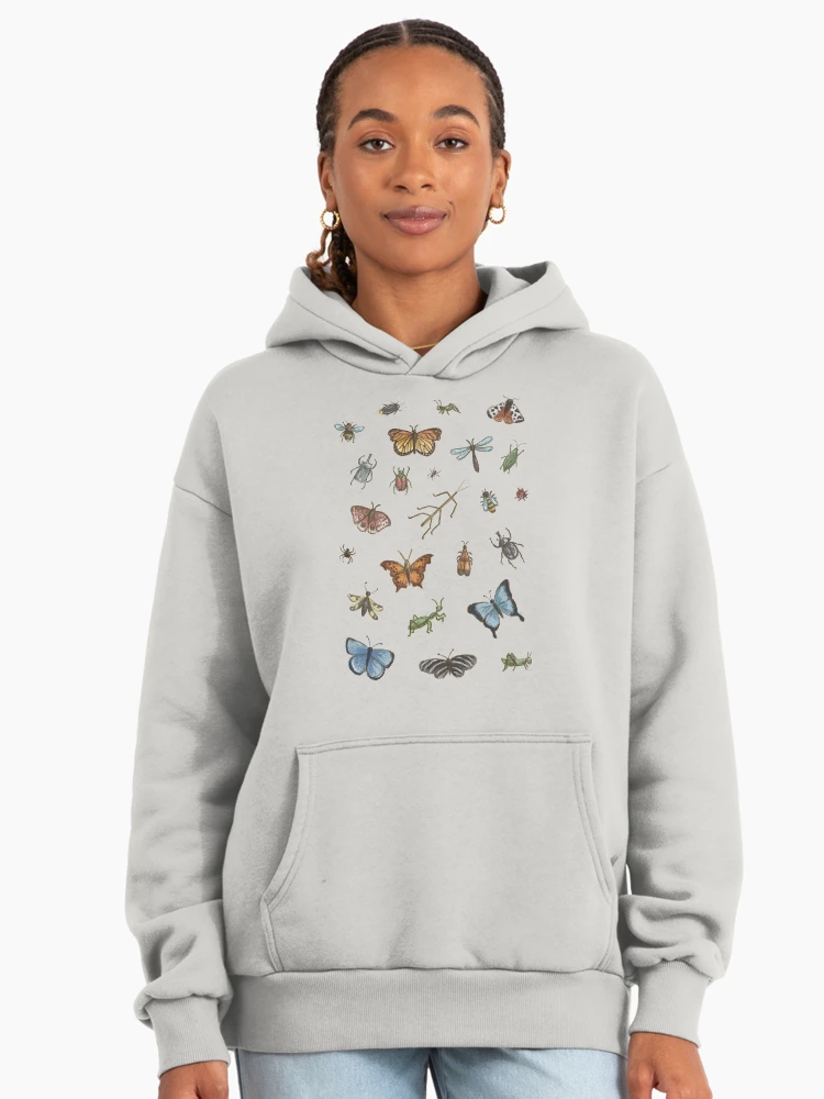 Aperçu 3 sur 6. Sweat à capuche oversize premium avec l'œuvre Pack d'insectes mignons créée et vendue par Those Pencil Shavings.