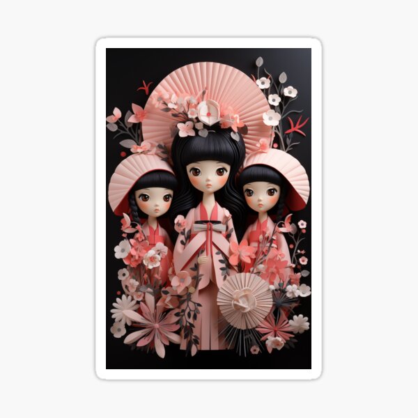 Artikelvorschau, Kirschblütengenuss: Hina Dolls entworfen und verkauft von cozycrafts3.