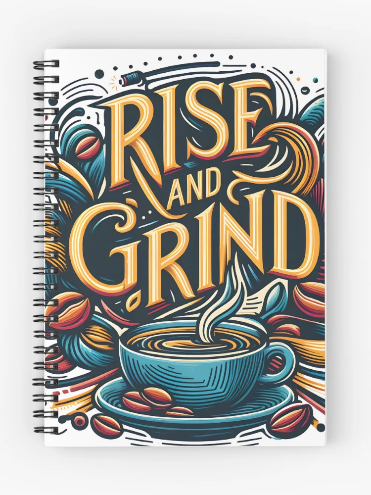 Thumbnail 1 of 3, Journal, Rise and Grind, typography designed and sold by maxmaj.