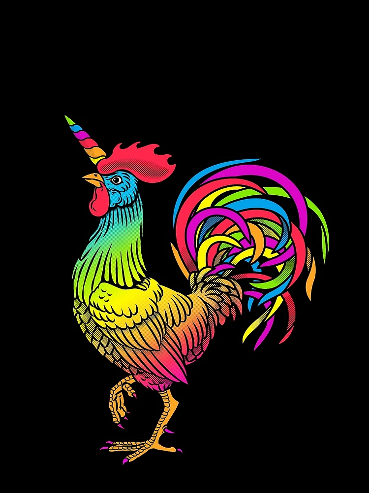 Thumbnail 4 of 4, Graphic T-Shirt, Unicorn Chicken designed and sold by Delightfully Cynical.