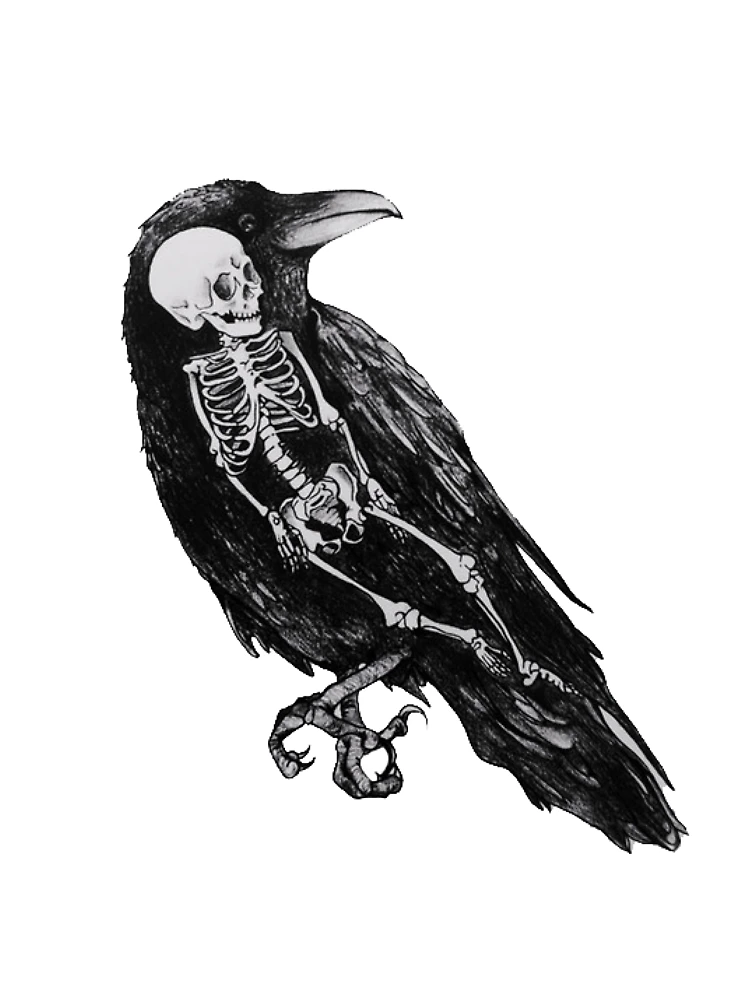 Aperçu 2 sur 2. Body manches courtes avec l'œuvre Corbeau créée et vendue par Collection de trésors .
