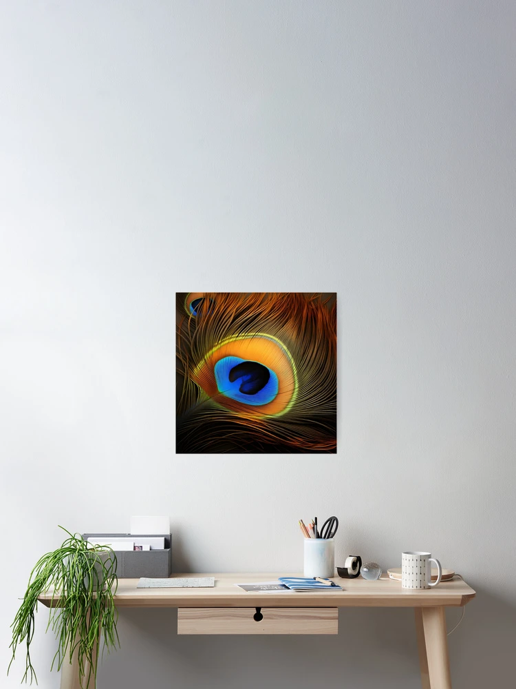 Thumbnail 2 of 3, Poster, colorful peacock feather print designed and sold by dcrc.
