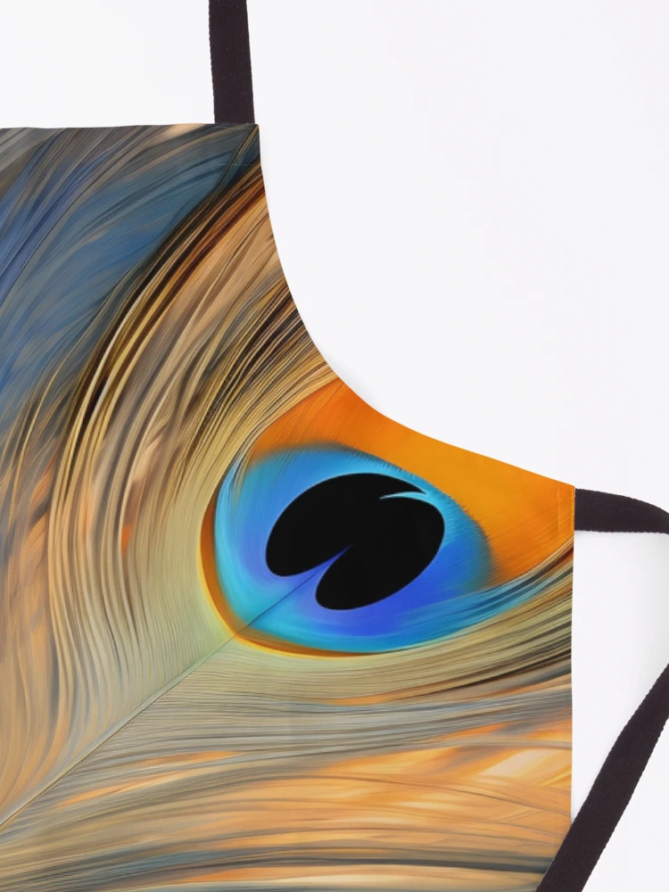 Thumbnail 3 of 6, Apron, colorful peacock feather print designed and sold by dcrc.