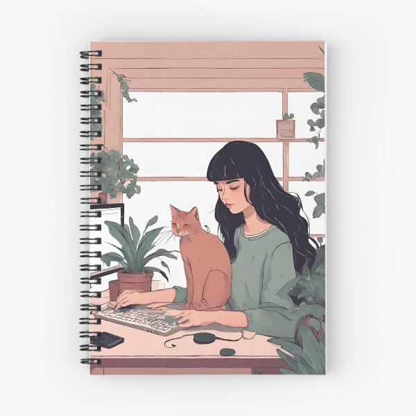 Item preview, lofi girl on her computer designed and sold by cherry by hs (coucou).