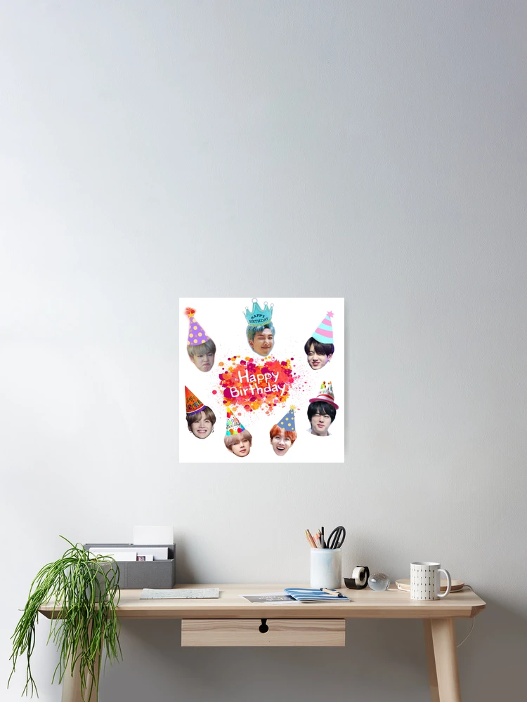 Imagen 2 de 3, Póster con la obra Cumpleaños BTS, diseñada y vendida por BTS-Merchandise.