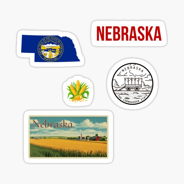 Aperçu de l'œuvre Pack d’autocollants du Nebraska créée et vendue par Katies1800.