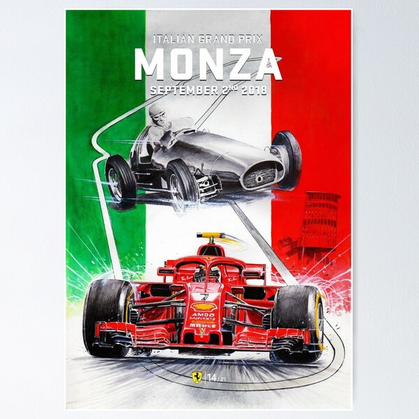 Item preview, Póster del Gran Premio de Monza 2018 - Arte dramático del GP de Italia de F1 designed and sold by Road To Track.