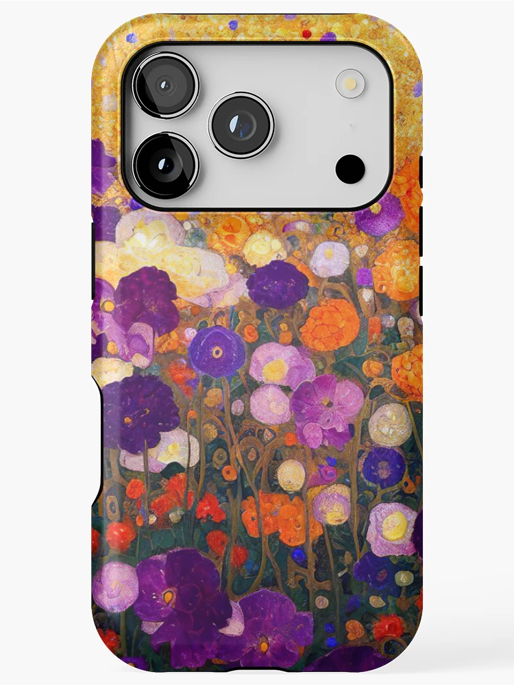 Aperçu 1 sur 4. Coque iPhone avec l'œuvre Jardin de fleurs Gustav Klimt créée et vendue par maniacfitness.