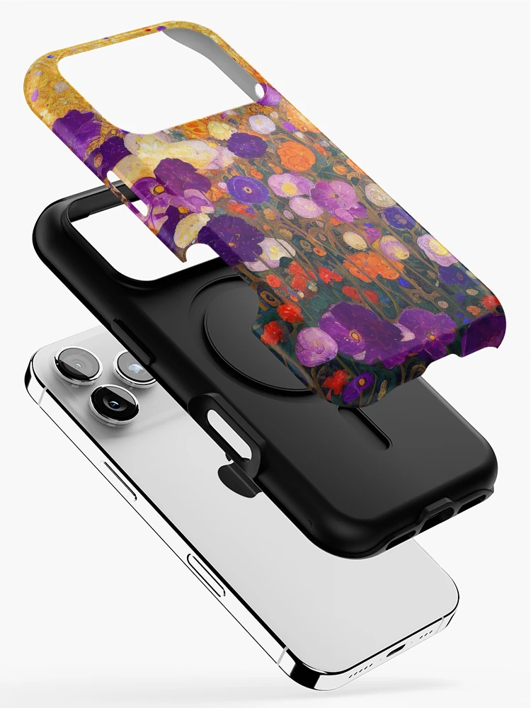 Aperçu 2 sur 4. Coque iPhone avec l'œuvre Jardin de fleurs Gustav Klimt créée et vendue par maniacfitness.