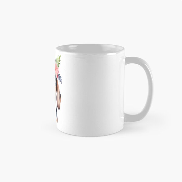 Aperçu de l'œuvre Teckel portant une couronne de fleurs créée et vendue par SunMoonMarket.