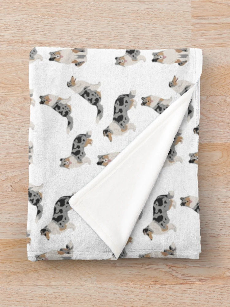 Thumbnail 3 of 6, Throw Blanket, Blue Merle Rough Collie Dogs designed and sold by TheAnimalZ00.