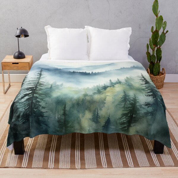 Item preview, Watercolor Misty Pine Mountains designed and sold by Tara Neal.