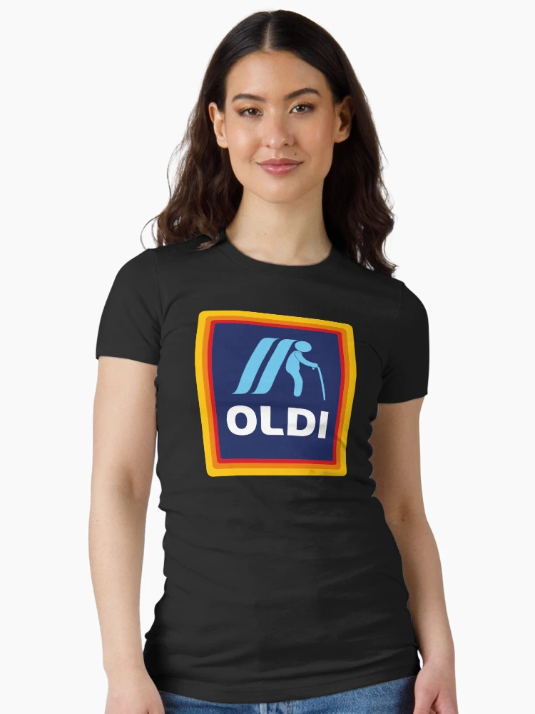 Aperçu 2 sur 4. T-shirt moulant avec l'œuvre Logo Oldi Design, cadeau d'anniversaire amusant, fête des mères, fête des pères, cadeau de Noël créée et vendue par julexy.