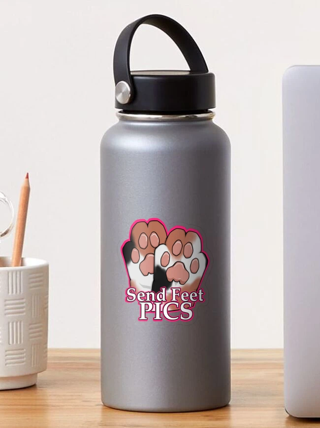 Thumbnail 1 of 3, Sticker, Send Feet Pics (Calico) designed and sold by SaveTheTurret.