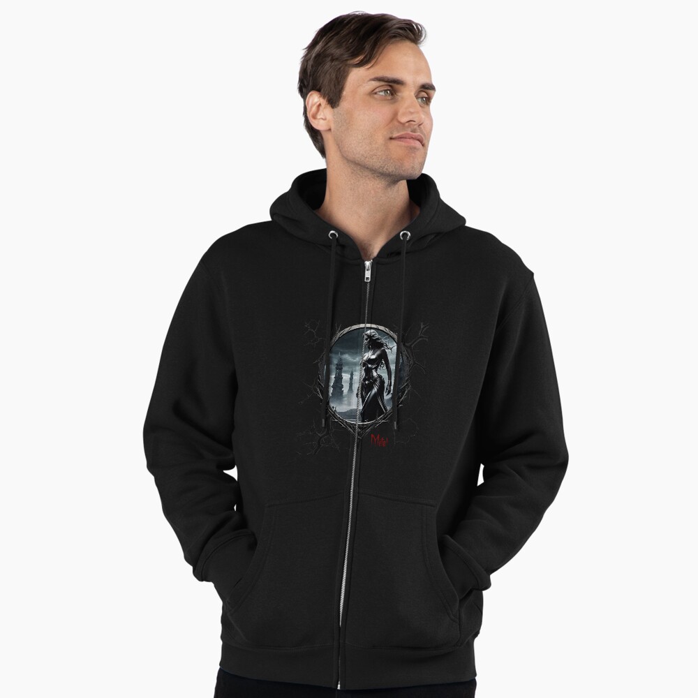 Aperçu de l'œuvre Veste zippée à capuche créée et vendue par FatCatStudios.