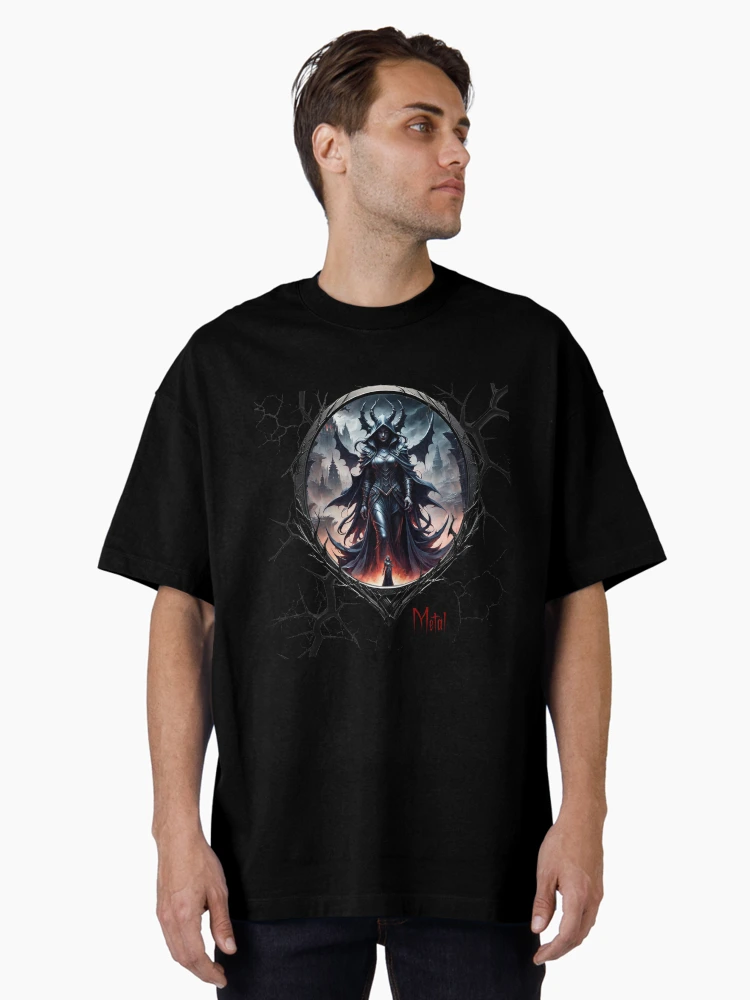 Aperçu 2 sur 7. T-shirt oversize avec l'œuvre Métal créée et vendue par FatCatStudios.