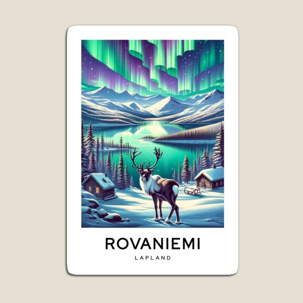 Aperçu de l'œuvre ROVANIEMI Laponie Finlande Nuit créée et vendue par TravelMarvel.