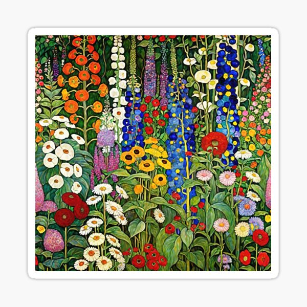 Aperçu de l'œuvre Jardin de fleurs Gustav Klimt créée et vendue par maniacfitness.