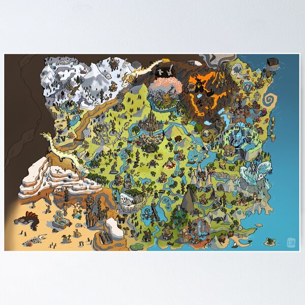 Item preview, LoZ BOTW Fantasy World Map designed and sold by Luke Beatrice.