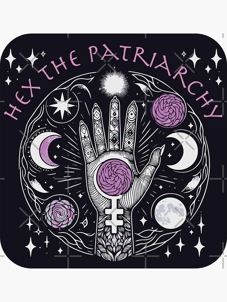 Aperçu 3 sur 3. Sticker avec l'œuvre Hex The Patriarcat - Sorcière féministe créée et vendue par NawalMagdy.