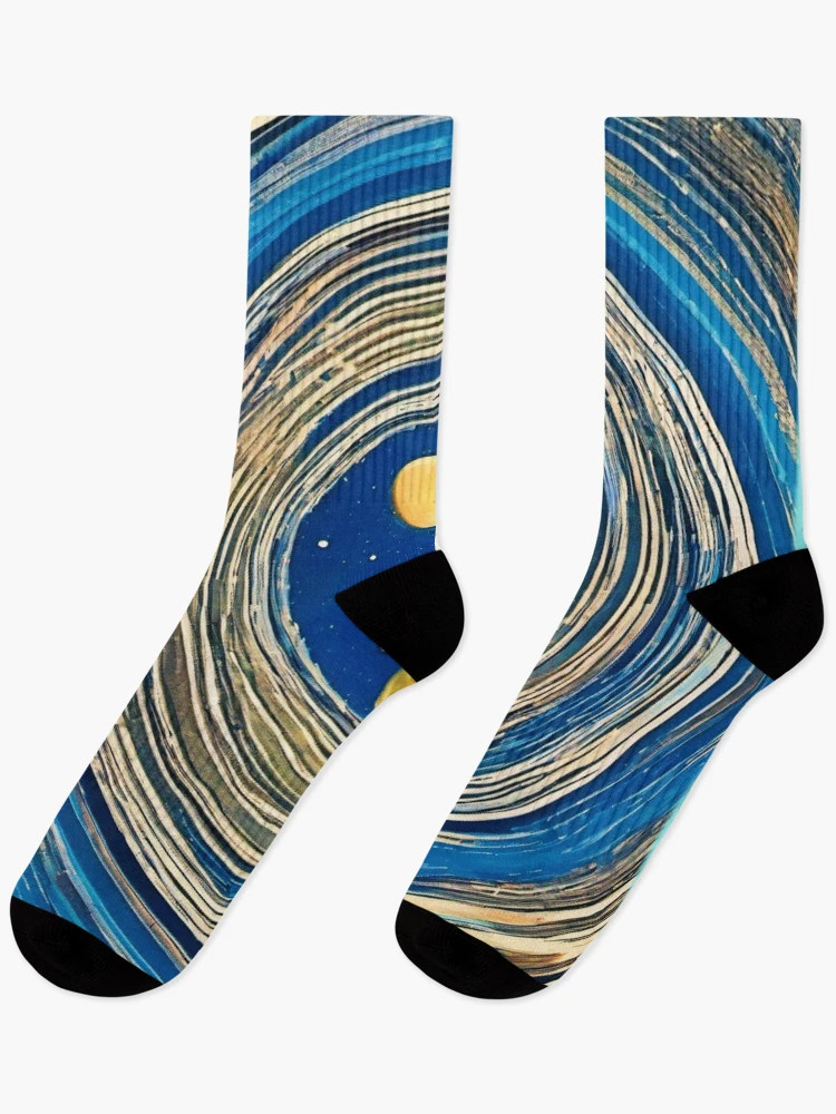 Thumbnail 1 of 5, Socks, Planetary Circles: Celestial Pattern Art designed and sold by Health And Fitness Posts e-Store.