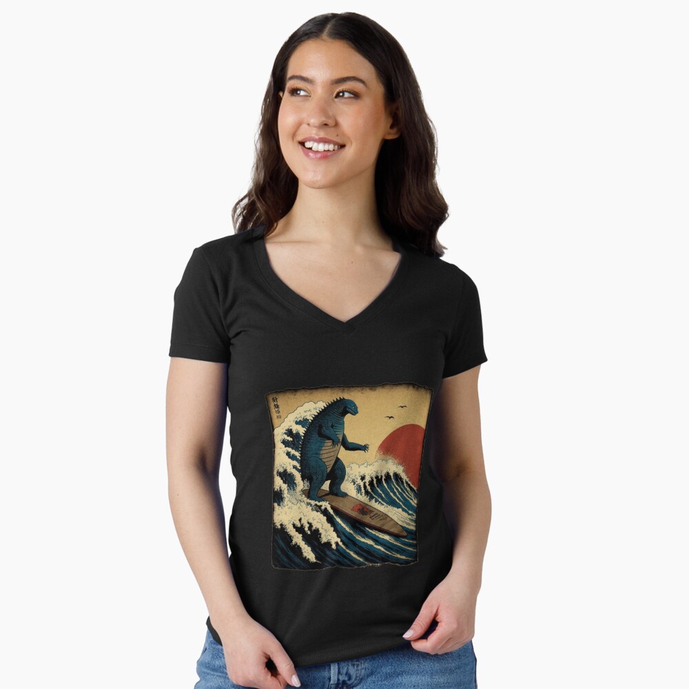 Vista previa del artículo con la obra «Camiseta entallada de cuello en V», diseñado y vendido por ShakethaRobin.