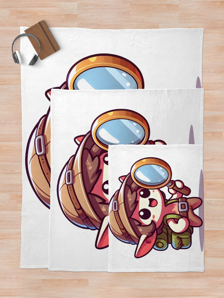 Thumbnail 5 of 6, Throw Blanket, Kawaii Imp With Backpack designed and sold by CanvasCutie.