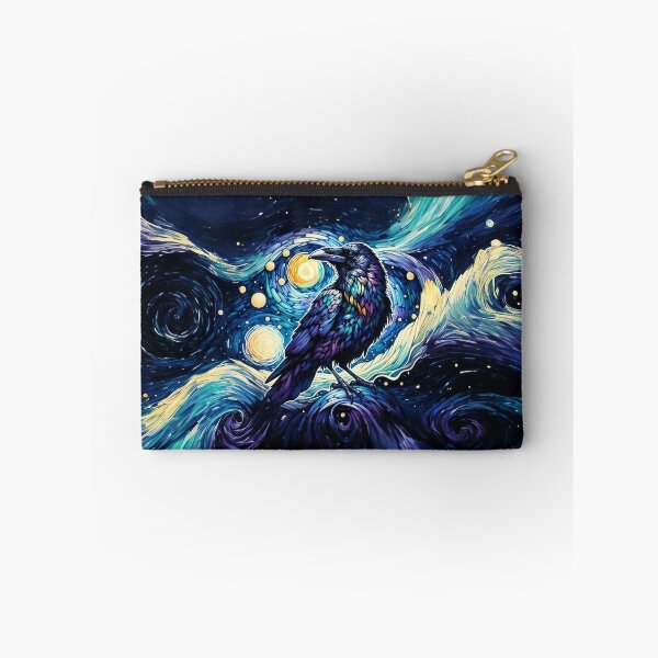 Item preview, Crow in Starry Night Style Van Gogh Painting Raven Lover, black crows, raven, corvid, books, magic, witchcraft, Wicca designed and sold by Collagedream.
