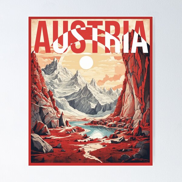 Aperçu de l'œuvre Eisriesenwelt Cave Werfen Autriche Sunrise Vintage Voyage Tourisme Affiche créée et vendue par TravelersGems.