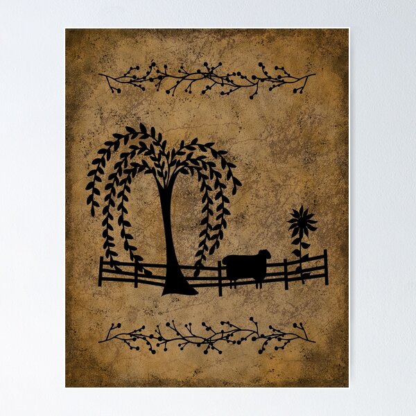 Item preview, Prim silueta sauce árbol pip bayas y ovejas designed and sold by CheriesArt.