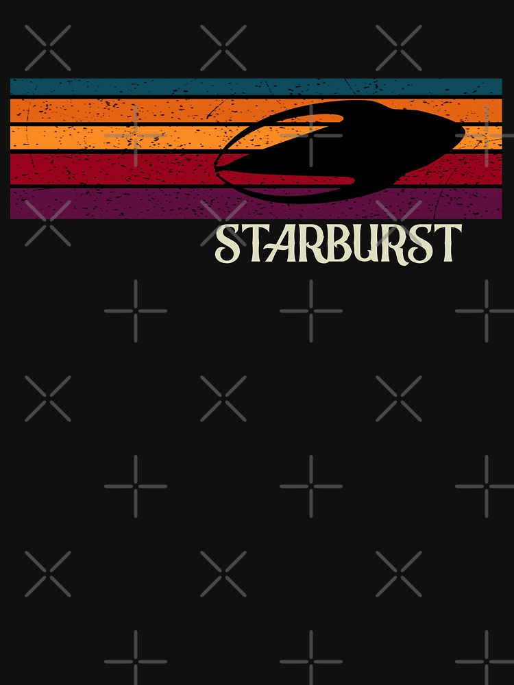 Aperçu 7 sur 7. T-shirt essentiel avec l'œuvre Farscape rétro Starburst - Moya Léviathan créée et vendue par SpiceDoc.