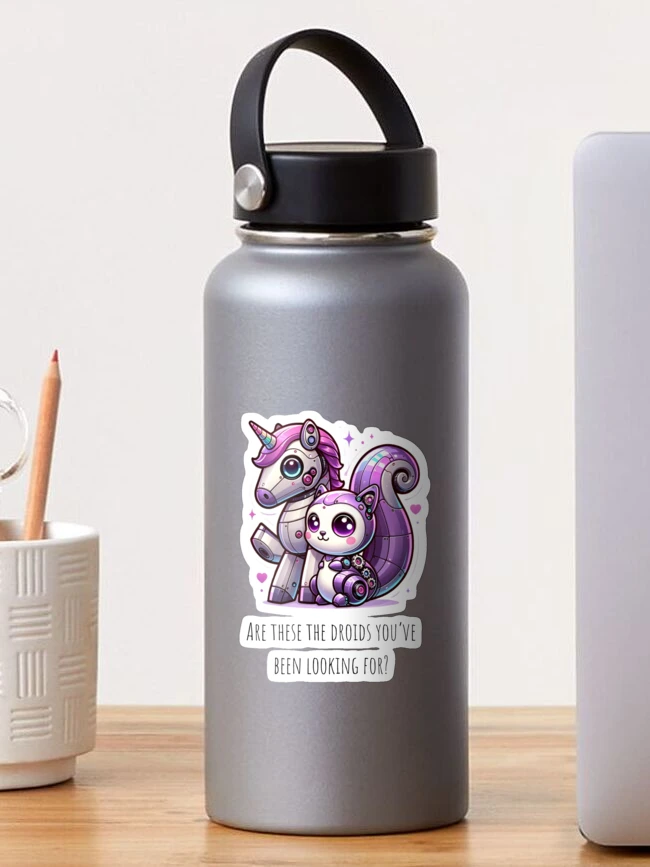 Thumbnail 1 of 3, Sticker, Purple Squirrels and Unicorn Droids designed and sold by sourcecon.