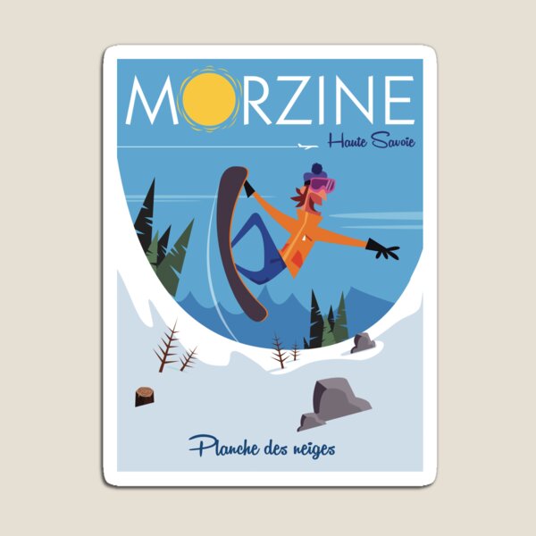 Aperçu de l'œuvre Poster de snowboard de Morzine créée et vendue par Gary Godel.