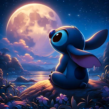 Artwork thumbnail, Stitch dreamy night by cloud lee