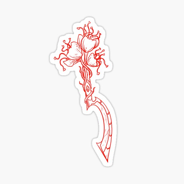 Aperçu de l'œuvre Lame d'Haemanthus : Épée montante rouge (rouge sang) créée et vendue par TheDoodlemancer.