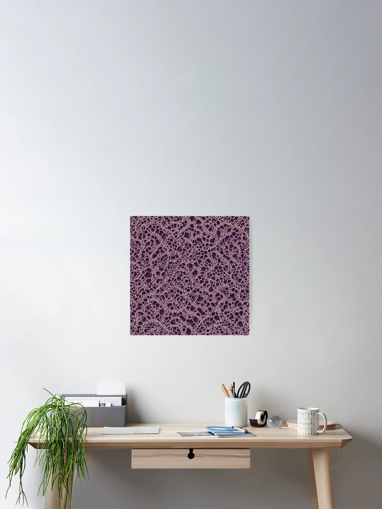 Thumbnail 2 of 3, Poster, Abstract Pink Lace Pattern designed and sold by calibrit.