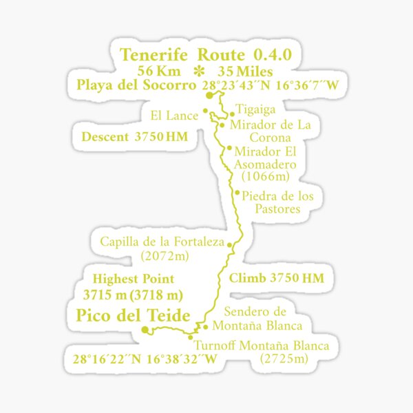 Item preview, Ruta Tenerife 0.4.0 Playa del Socorro Pico del Teide, amarilla designed and sold by CreaVisArt.
