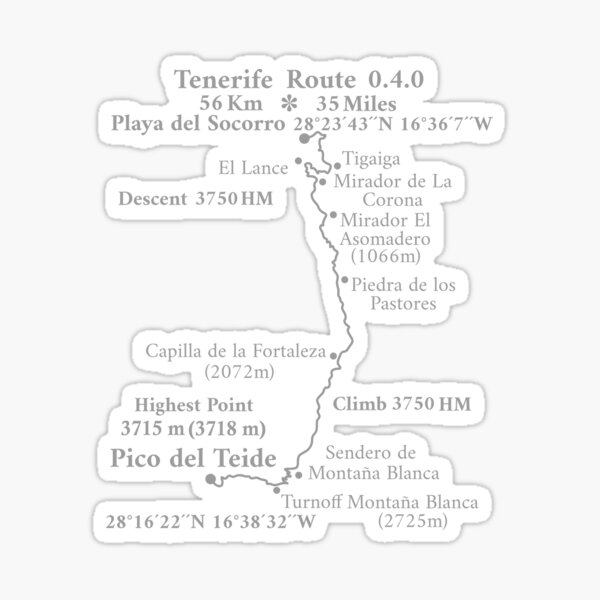 Item preview, Ruta Tenerife 0.4.0 Playa del Socorro Pico del Teide, gris designed and sold by CreaVisArt.