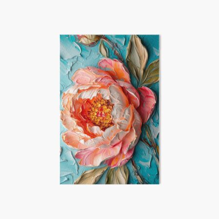 Item preview, Abrazo floral coralino: una sinfonía en pintura designed and sold by DHarmonyStudio.