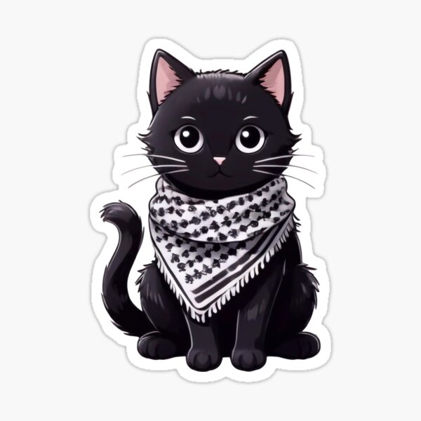Aperçu de l'œuvre Chat mignon portant le keffieh créée et vendue par FreshArtFusion.