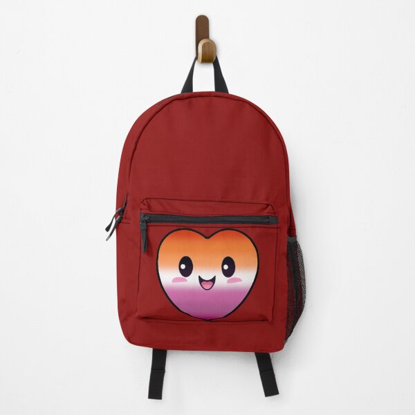 Item preview, Kawaii Heart with Lesbian Pride Flag Colors , Subtle Lesbian Heart Design designed and sold by Travelslightly.