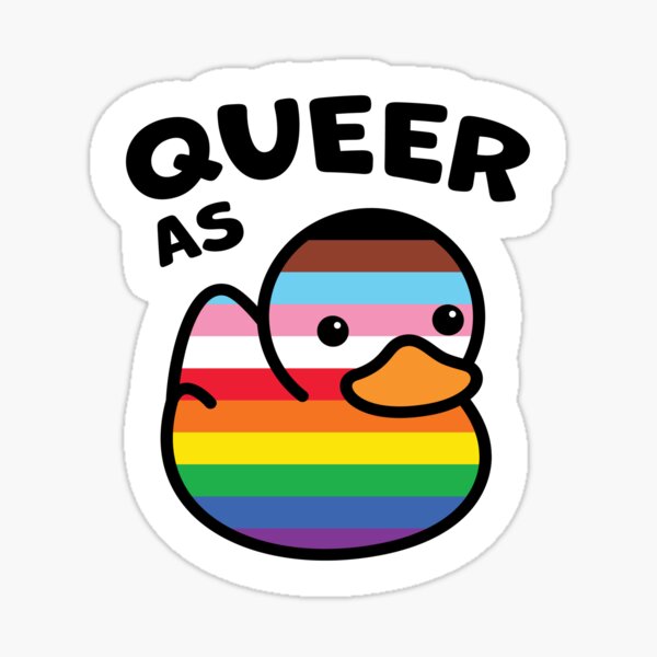 Aperçu de l'œuvre Queer As Duck Rainbow Progress Pride Canard en caoutchouc créée et vendue par DesiDuck.