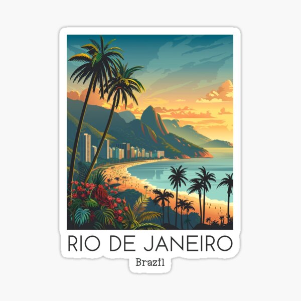Artikelvorschau, Eine Vintage Reiseillustration von Rio de Janeiro - Brasilien entworfen und verkauft von GoodOldVintage.