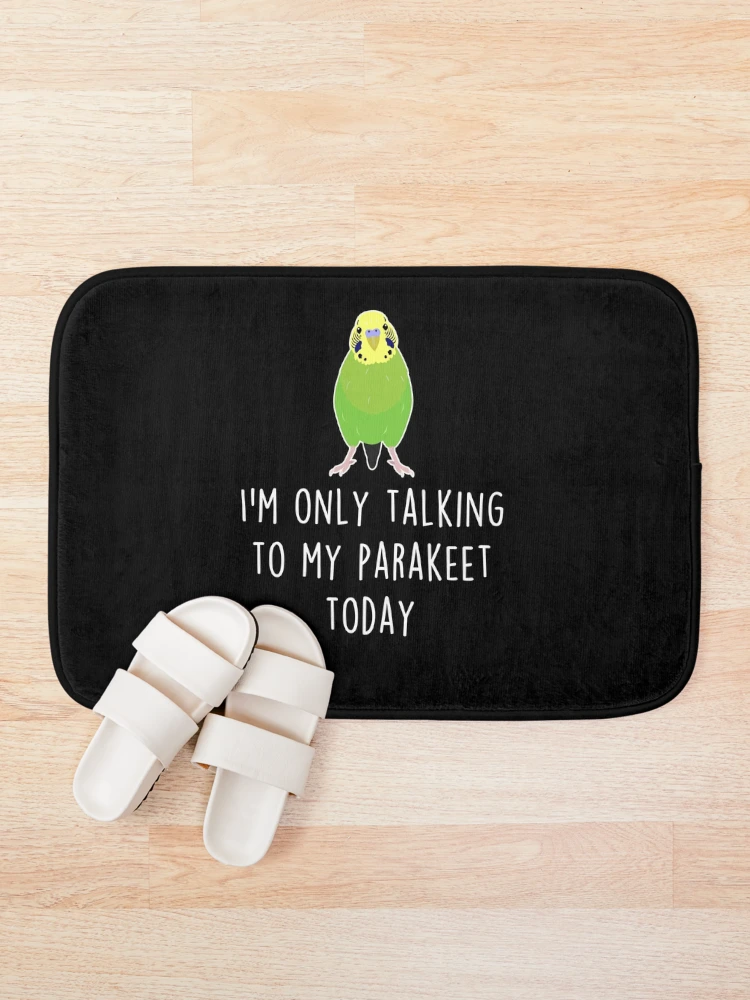 Thumbnail 1 of 6, Bath Mat, Parakeet Talking To designed and sold by Clara Hollins.