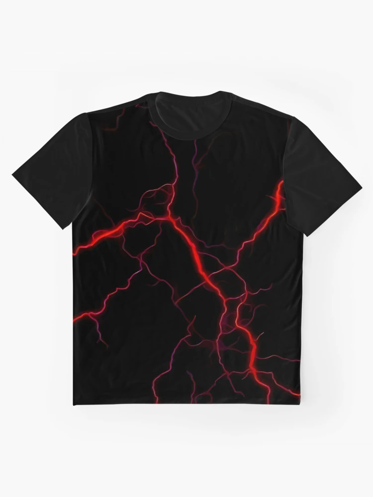 Thumbnail 1 of 4, Graphic T-Shirt, Electrifying Red Lightning on Black designed and sold by MOBI-CASE.