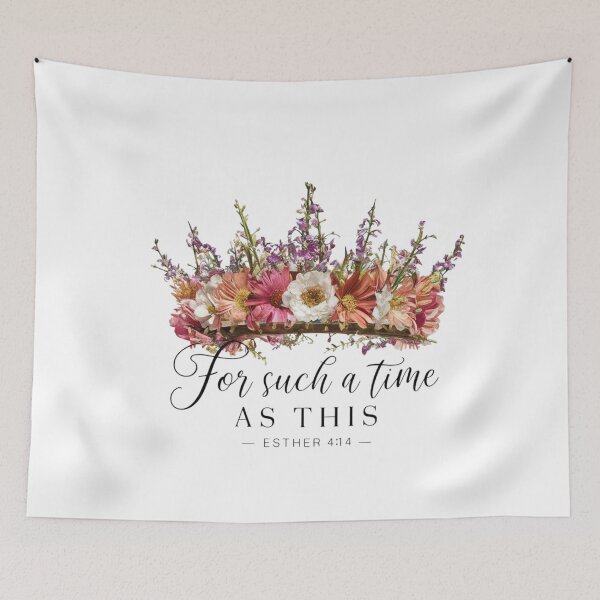Aperçu de l'œuvre Pour un moment comme celui-ci, Esther 4:14, Art de la couronne de fleurs créée et vendue par Faithloveshop.